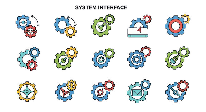 system interface gear icons