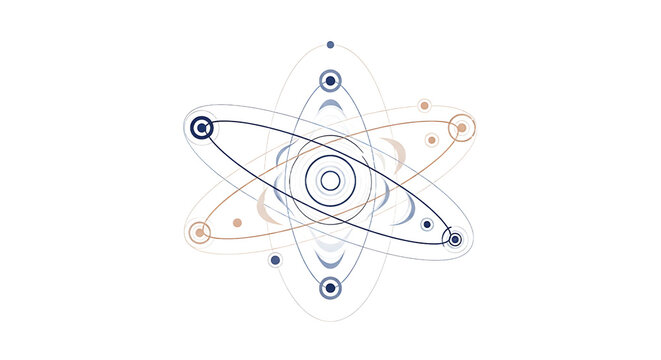 Atom Structure with Electron Orbits.