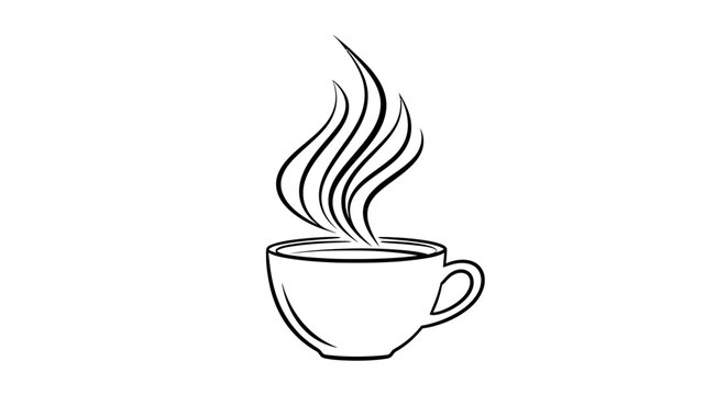 Steaming hot coffee cup icon.