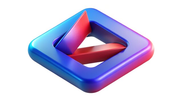3d geometric abstract shape with gradient colors