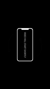 Vertical Animation for Rotate Your Phone to Landscape orientation with message Video will start shortly.