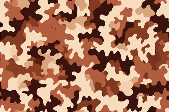 A simple flat vector graphic with a brown camouflage pattern. Military Camouflage Seamless Background with Organic Shapes. Camouflage Seamless Pattern Background for Textile and Fashion.