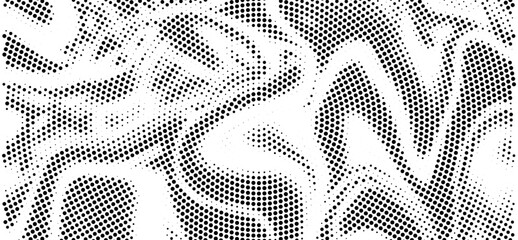 Fototapeta premium Halftone circle background. Radial comic target texture. Black and white dotted circular gradient. Fading dot epicenter wallpaper concept. Vector grunge rough round pop art rasterized backdrop