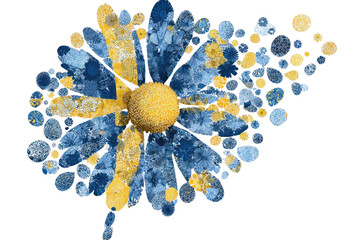 Obraz premium PNG Sweden flag flower illustration pattern.