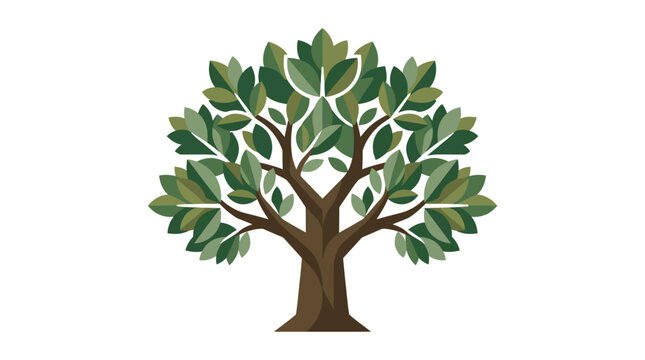 Award Winning Dribbble Inspired Illustration of an Oak Tree Ultra Clean Flat Icon Prem (1) 2X Text Banner with Modern Style