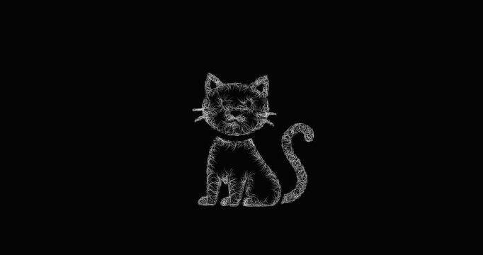 Sketch cat icon animation - smooth progressive reveal