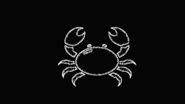 Sketch crab icon animation - smooth progressive reveal