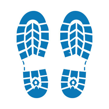 Tennis shoe imprint rough industrial look, in walking activity.