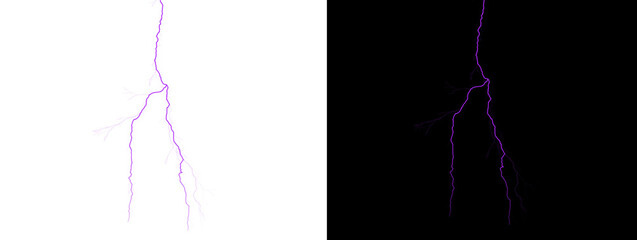 Fototapeta premium Forked Purple Neon Lightning with Multiple Energy Branches