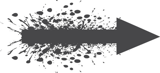 Black paint splatter arrow direction sign © miht3325