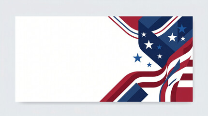Naklejka premium Patriotic abstract geometric background with stars and left side copy space