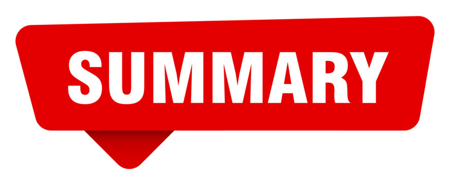 summary red sticker isolated on transpatent background. summary sign
