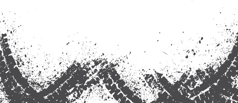 Black grunge tire track dirt splatter texture