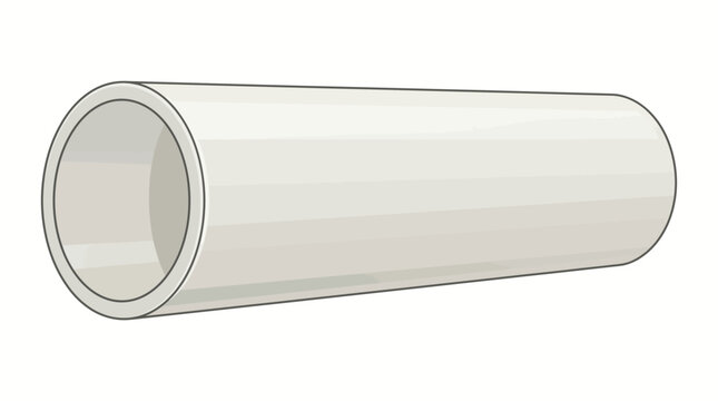 Digital illustration of a white cylindrical tube with a circular opening on a plain white background in a simple line art style.