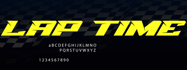 Lap Time Racing Font Alphabet — Precision Motorsport Display Typeface Inspired by Timing and Speed © Hasan
