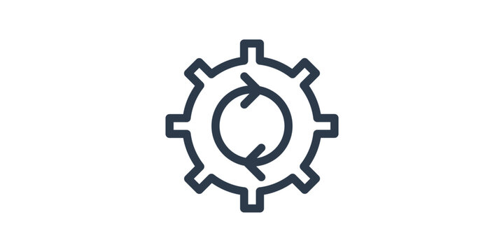 Process icon. Isolated cogwheel and process icon line style. Premium quality vector symbol drawing concept for your logo web mobile app UI design.