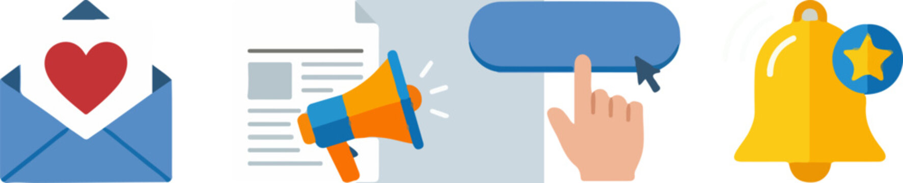 Notification icons for communication.