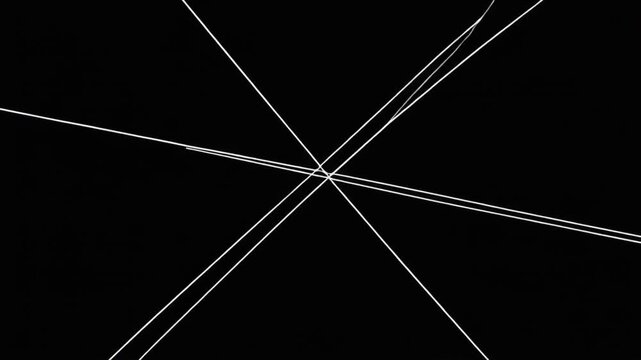 dynamic white line animation growth on dark background motion