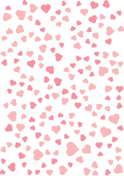 Cute heart pattern background vector illustration with evenly scattered love themed decorative shapes.