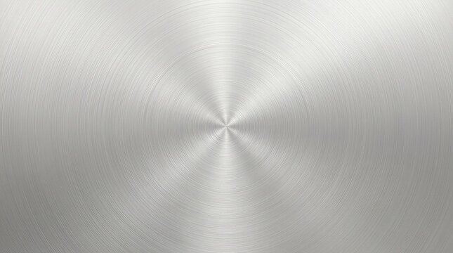 Brushed silver metal background with circular radial texture