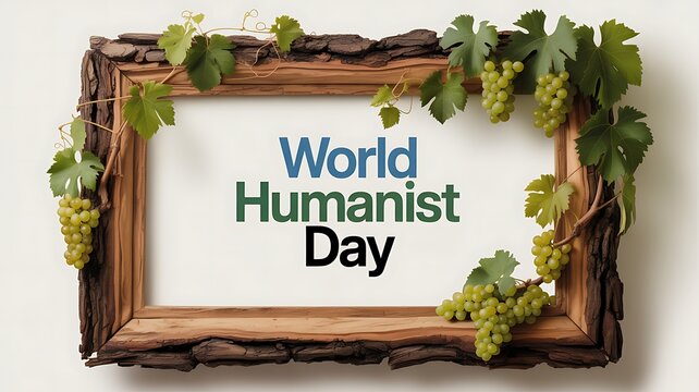 World humanist day framed with greenery