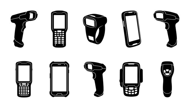 Collection of Handheld Scanner and Mobile Device Icons