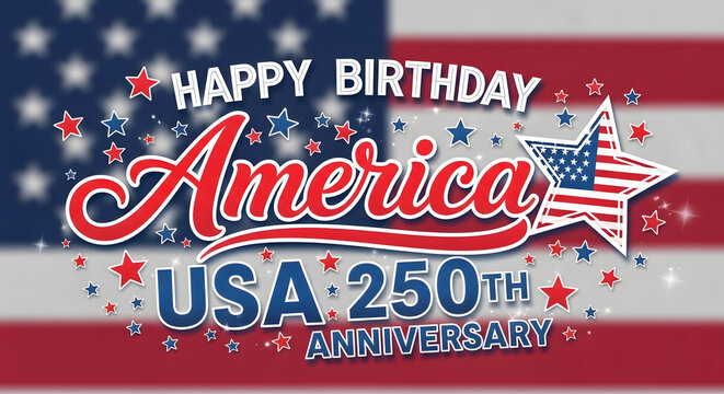 Patriotic USA Independence Day Celebration Banner with Fireworks and American Flag Theme
