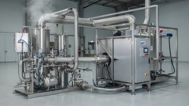 Medium shot of an expansion module connected to an original solvent recovery system illustrating scalable solutions for increased capacity and improved emission control in