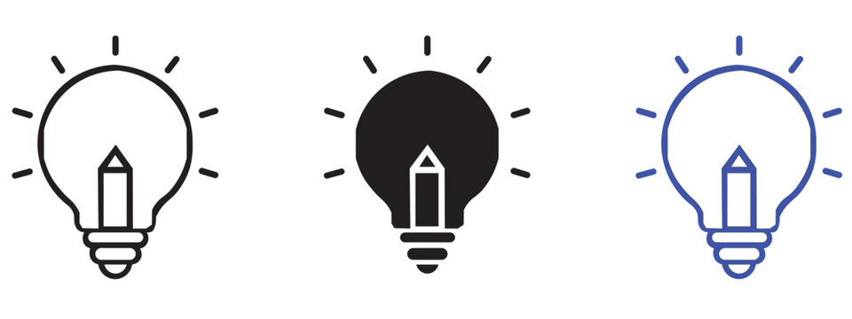 Light bulb with pencil idea concept icon lightbulb creativity innovation