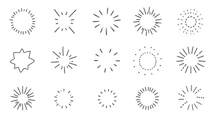 Obraz premium Hand Drawn Doodle Burst Elements Collection Featuring Creative Comic Lines And Decorative Vector Accents