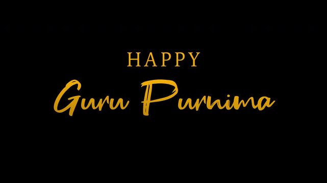 Happy Guru Purnima animation with handwritten effect