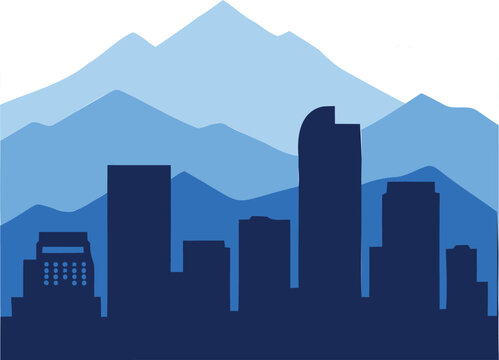 Denver skyline illustration featuring the minimalist Mile High City vector
