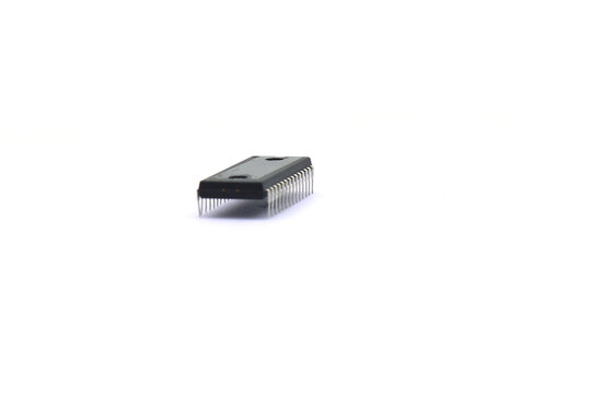 A microcontroller for controlling electronic circuits on a white background.