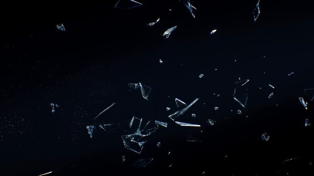 Shattering glass sequence: dynamic explosion and fragmentation in slow motion