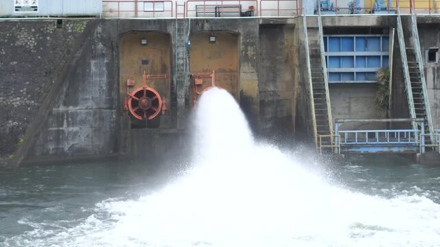 water flowing from the water mill