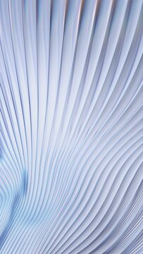 Abstract light background with wavy glass surface, vertical 3d render
