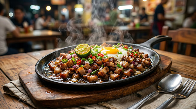Authentic Sizzling Sisig Texture With Cozy Eatery Ambience