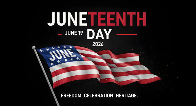 Juneteenth Day Celebration with American Flag