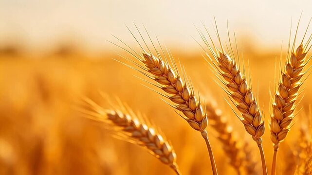 Golden wheat ears in a field