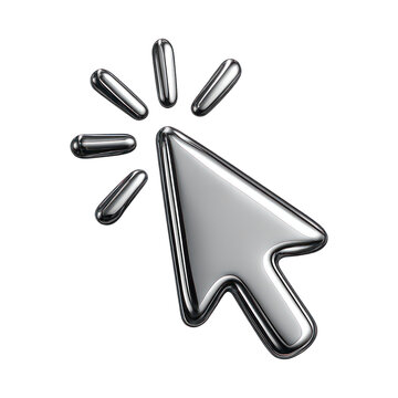 PNG Sleek metallic cursor illustration.