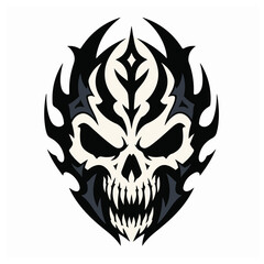Fototapeta premium Edgy Tribal Skull Tattoo Vector Graphic Design