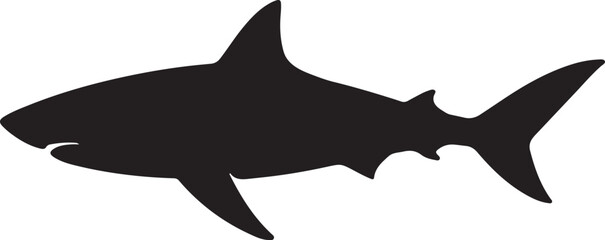Fototapeta premium Shark silhouette icon vector. Ocean predator symbol isolated on white for logo and design use.