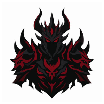 Dark Fantasy Demon Knight Armor Mascot Vector Logo Design