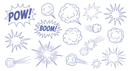Explosion Illustrations With Text Bubbles Vector Style © MOHAMMAD