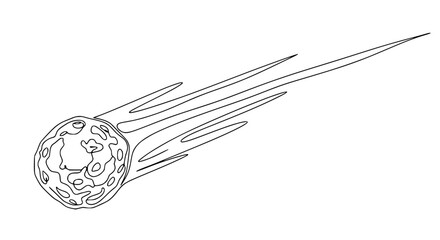 Meteorite Streak Line Art Drawing © Zeyi
