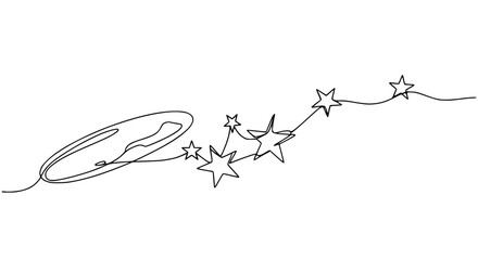 Minimalist single line drawing of a constellation and a nebula © Zeyi