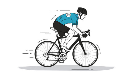 Fototapeta premium Cyclist riding road bike in active motion sport art