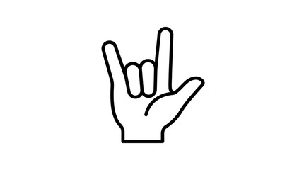 Fototapeta premium Hand outline making rock on or love sign gesture.