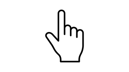 Fototapeta premium Hand pointing up with index finger line art icon.