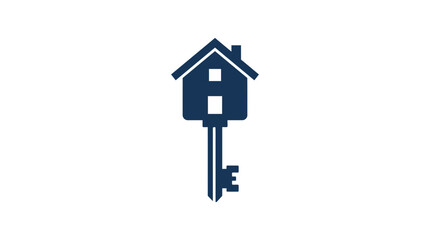 Naklejka premium House shaped key icon for real estate concept.
